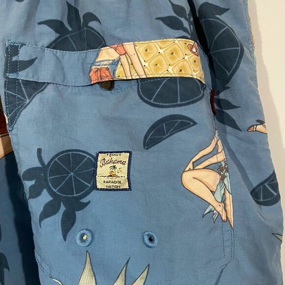 Tommy Bahama Pineapple Graphic Print Swim Trunks - Picture 3 of 5
